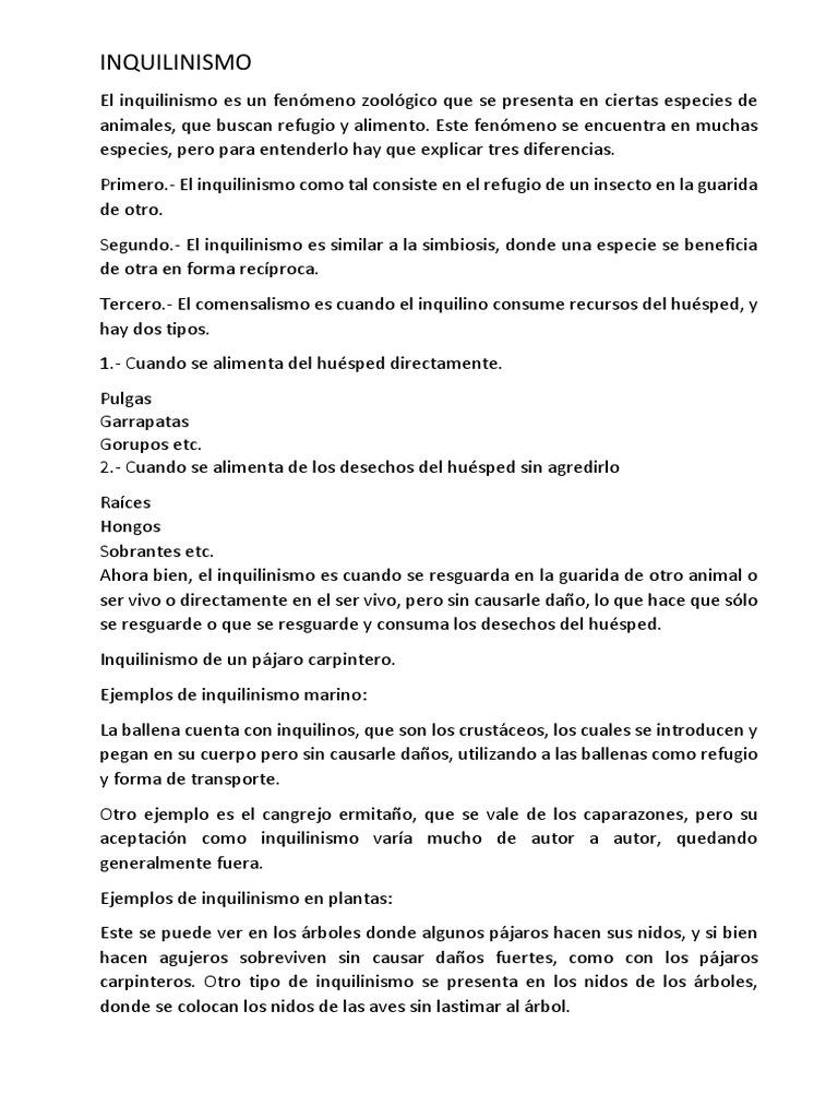 INQUILINISMO.docx Hormiga Insectos