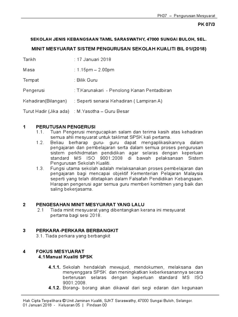 format laporan spsk selangor