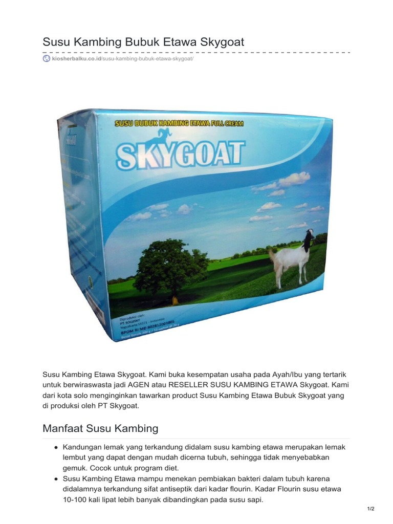 Susu Kambing Bubuk Etawa Skygoat Pdf