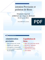 Branger Administration Provisoire Et Liquidation de Biens.