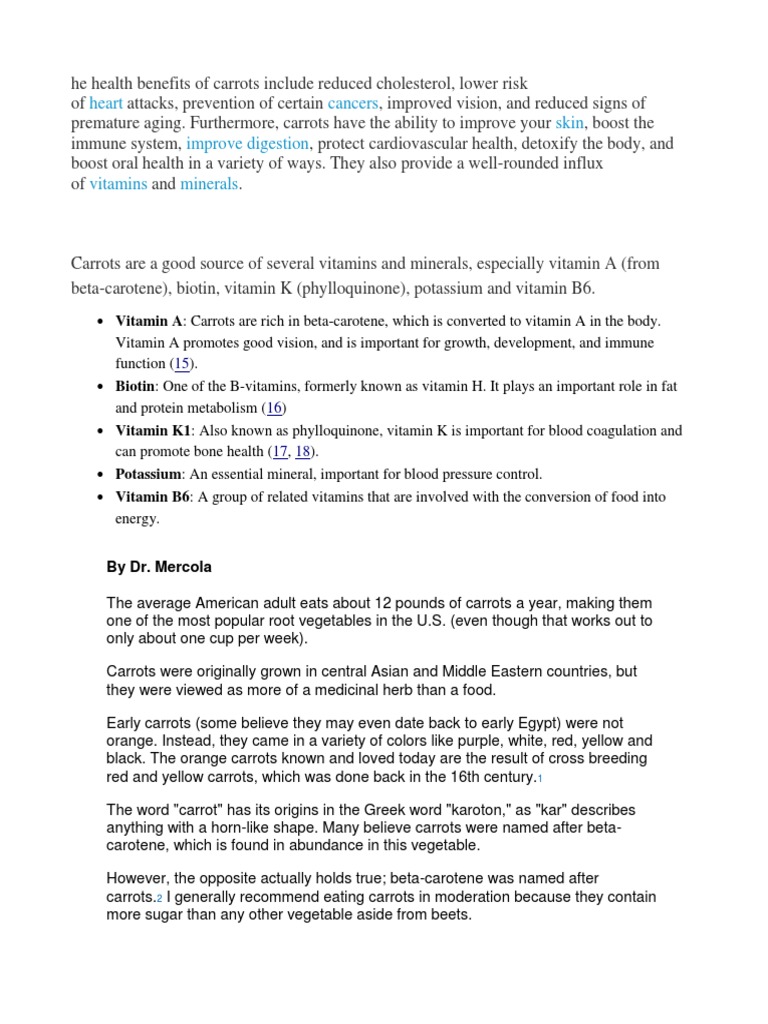 Health Benefits PDF Carrot Carotenoid