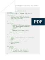 Simple Example Program For Queue in Java Using Array and Class