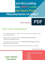 Who Are The Leading Kirloskar, HMT, Lathe Machine Spare Parts Manufacturers in India?