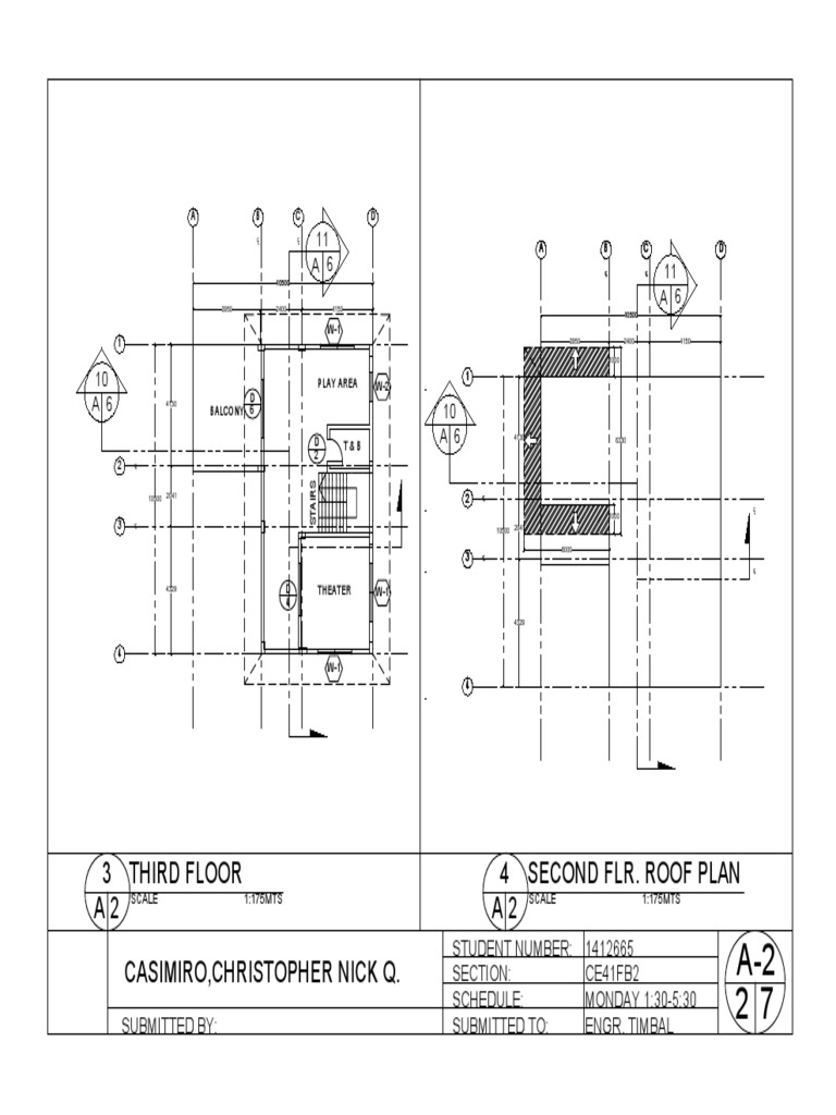 Third Floor: 3 A 2 Third Floor 4 A2 Second Flr. Roof Plan | PDF