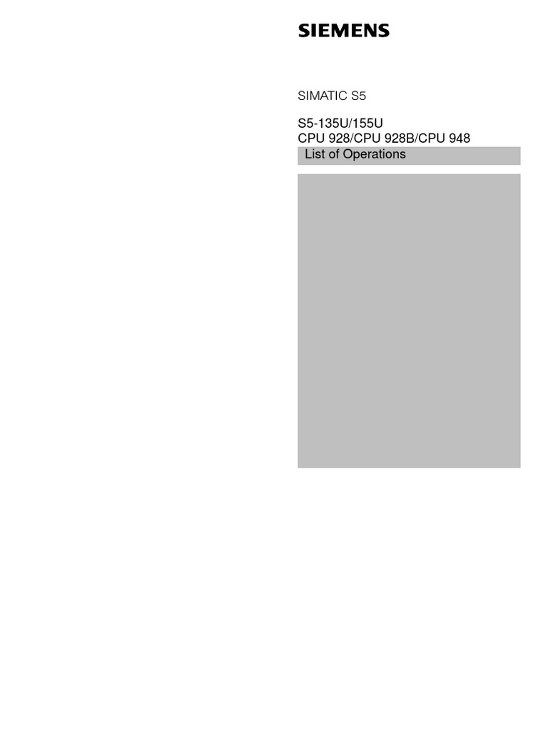 S5-135u/155u Cpu 928/cpu 928b/cpu 948 | PDF | Central Processing Unit ...