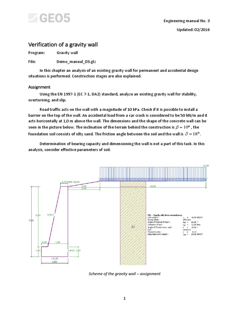 Gravity Wall Stability Analysis Guide | PDF | Parameter (Computer ...