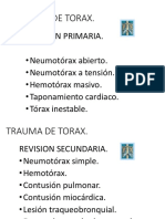 Trauma toráxico: revisiones y complicaciones