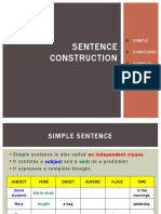 Sentence Construction: Simple Compound Complex