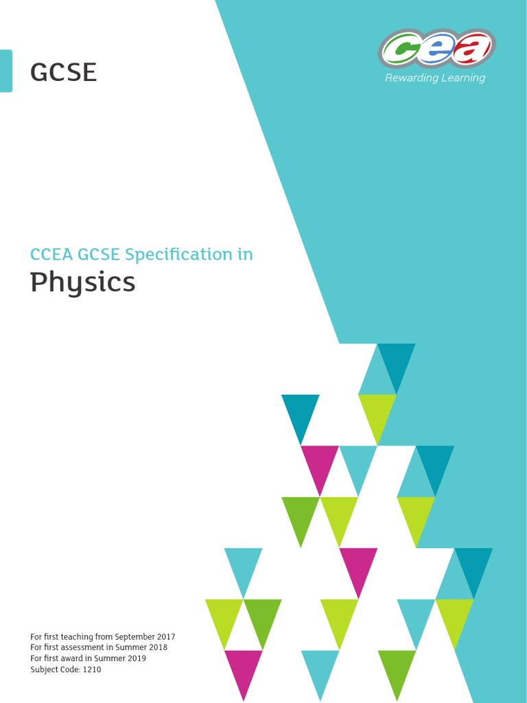 CCEA GCSE Physics Specification Force Velocity