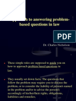 Approach to Answering Problem-Based Questions in Law