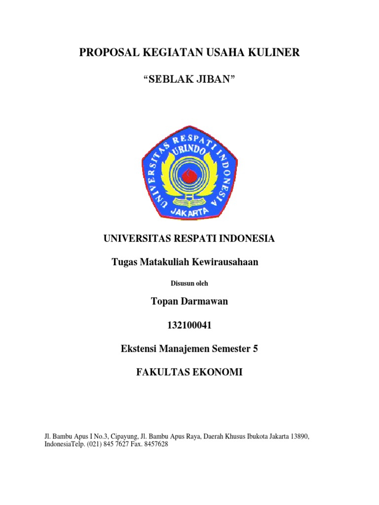 Proposal Usaha Seblak Jiban