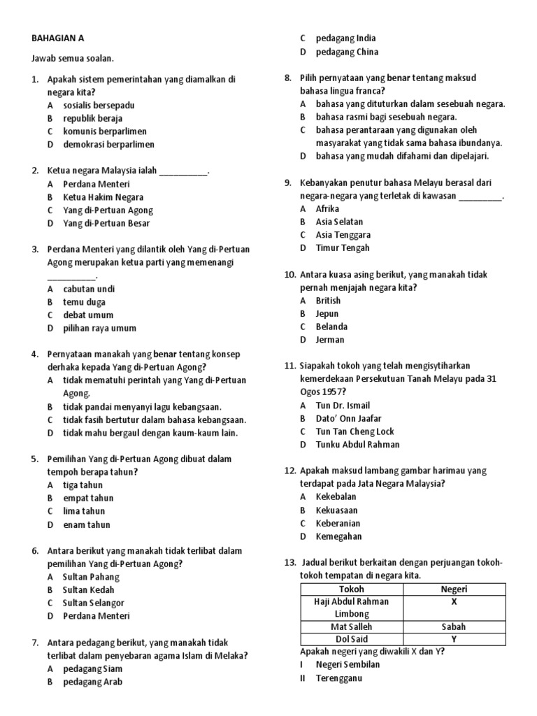 Contoh Soalan Sejarah Tahun 5 Pdf