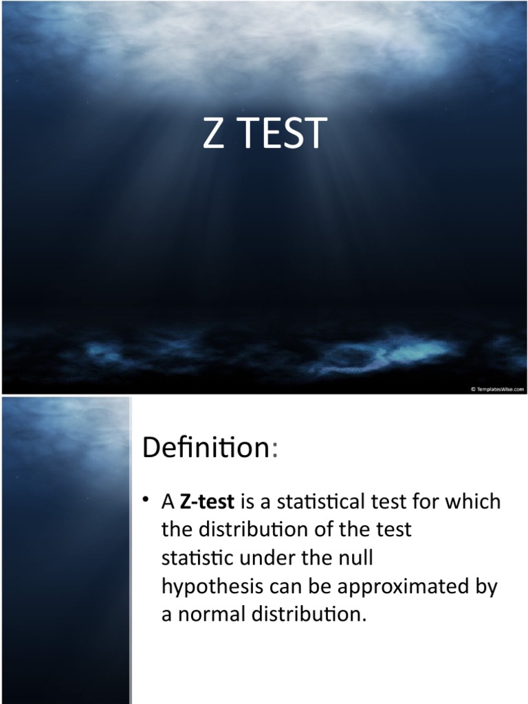 Z Test | PDF | Science & Mathematics | Technology & Engineering