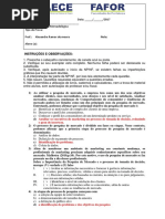 1° PROVA FAECE com gabarito