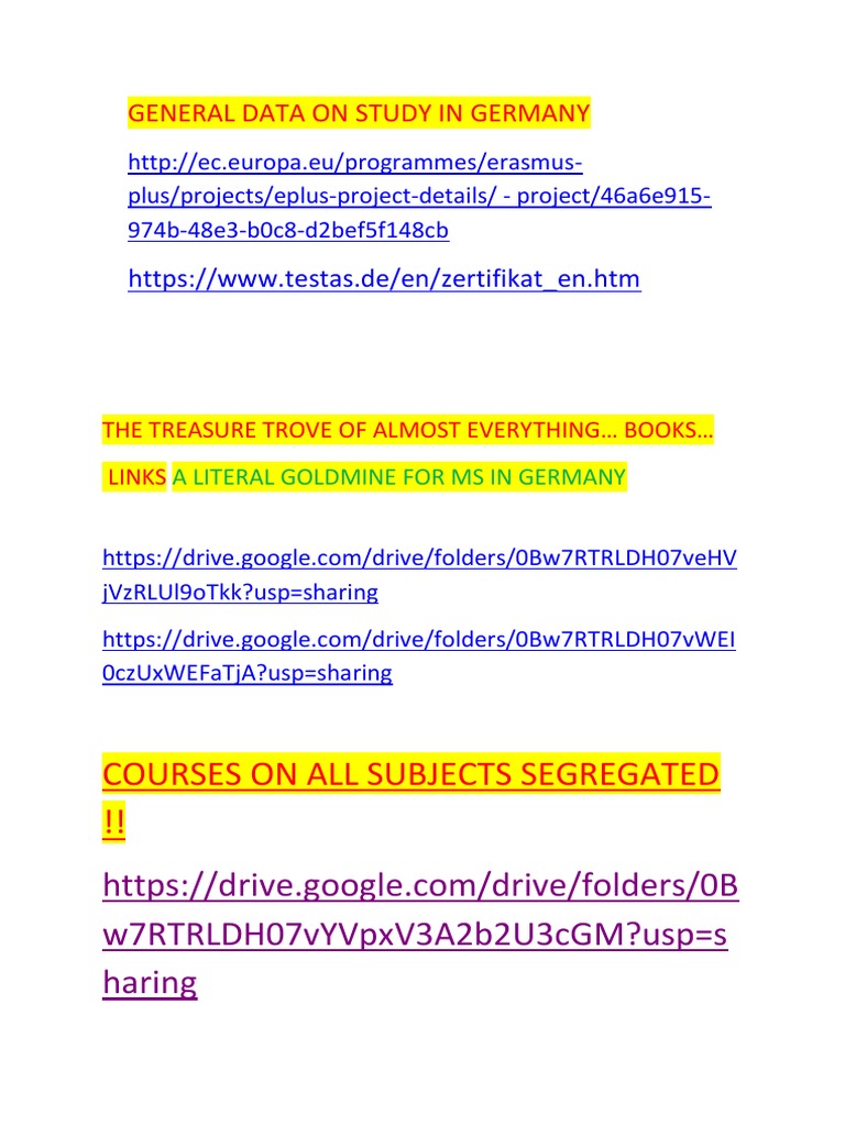 Study Resources for Germany | PDF | Learning | Communication