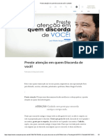 Preste Atenção em Quem Discorda de Você! - LinkedIn