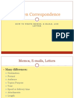 Written Correspondence: How To Write Memos, E-Mails, and Letter