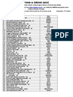 Food Drink Quiz Answers