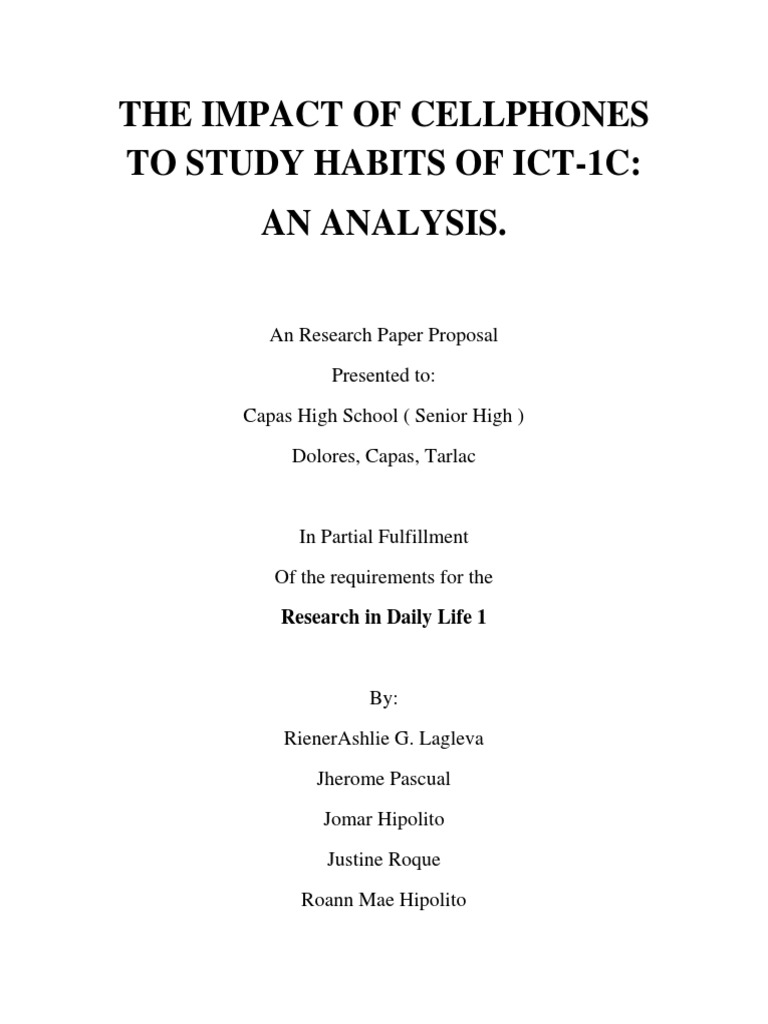 Impact of Cellphones on Student Study Habits | PDF | Mobile Phones ...