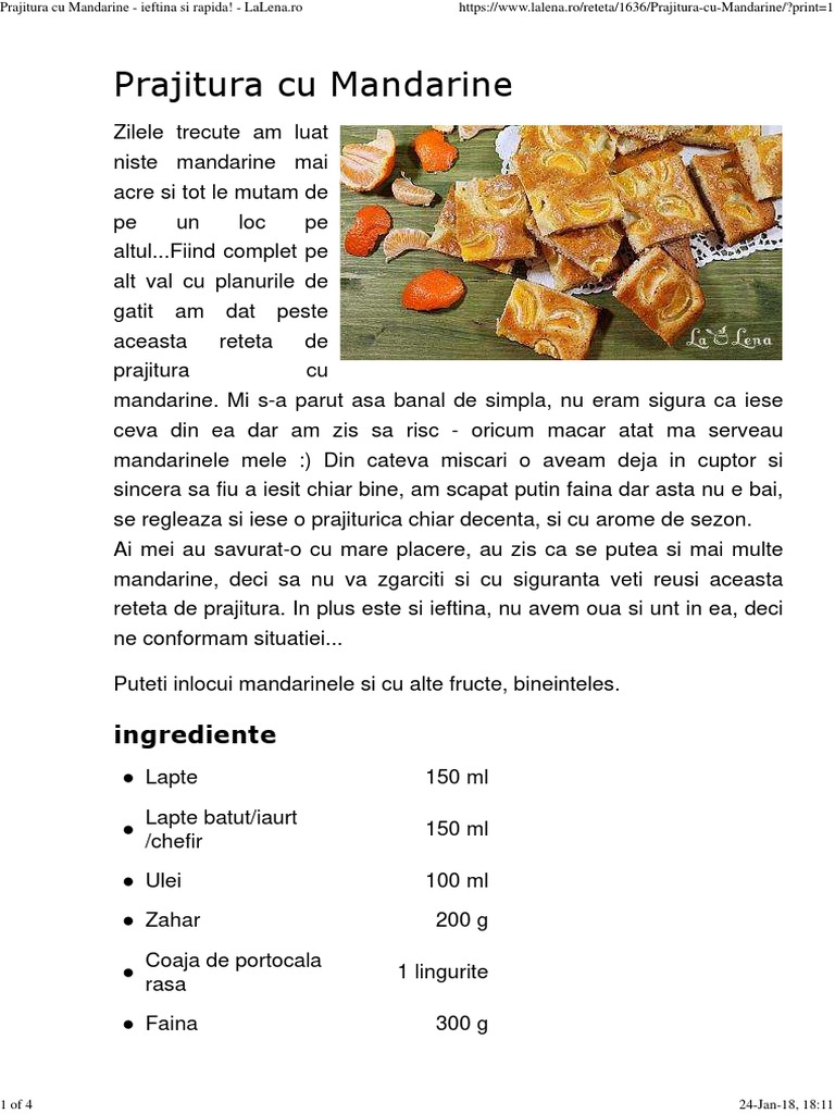 Prajitura Cu Mandarine