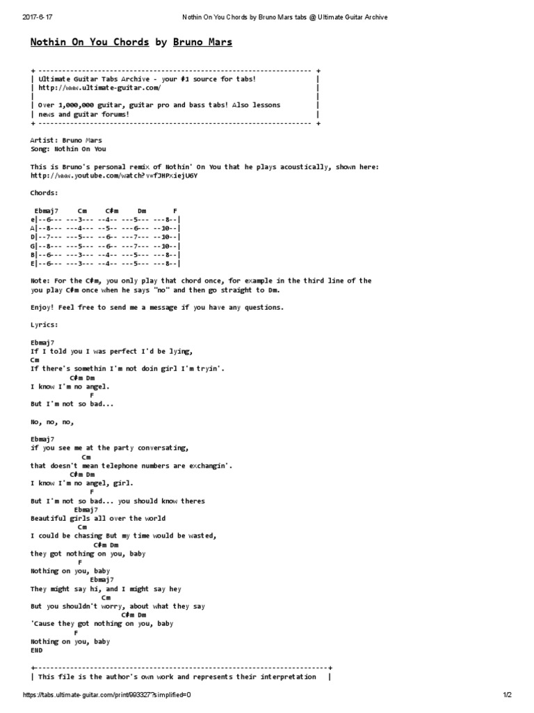 Nothing Guitar Chords