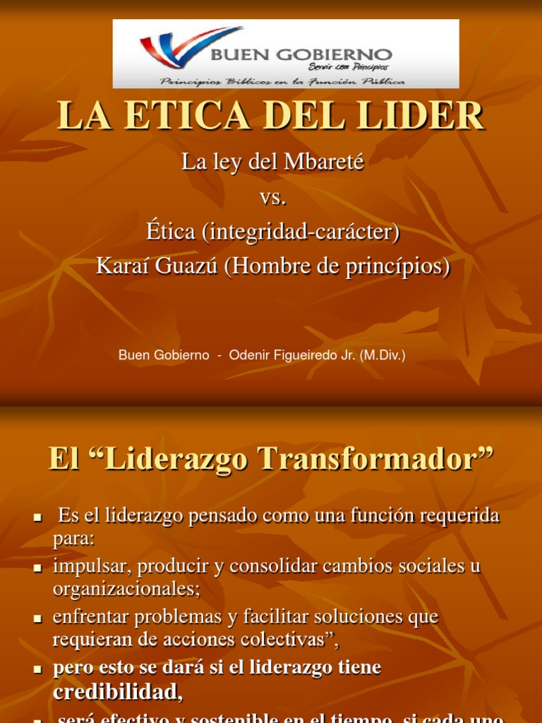 Ética y Liderazgo Transformador | PDF | Moralidad | Liderazgo