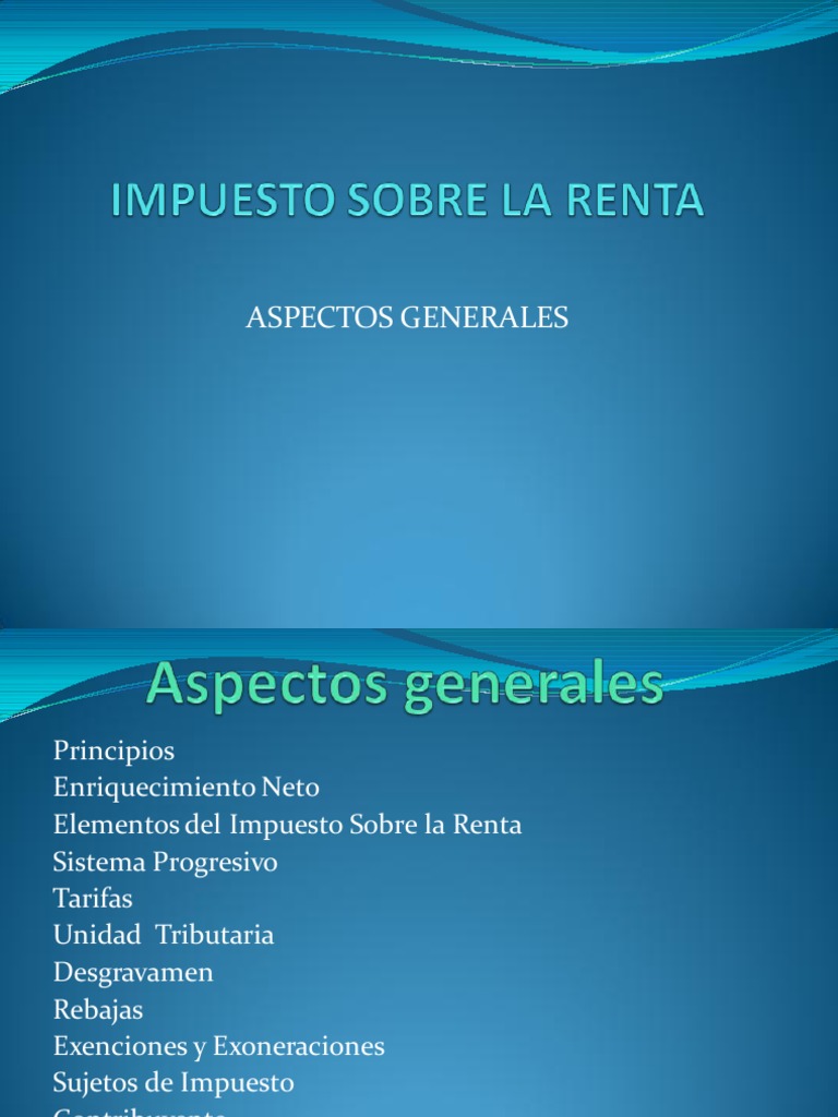 Aspectos Clave del Impuesto sobre la Renta | PDF | Impuesto sobre la ...
