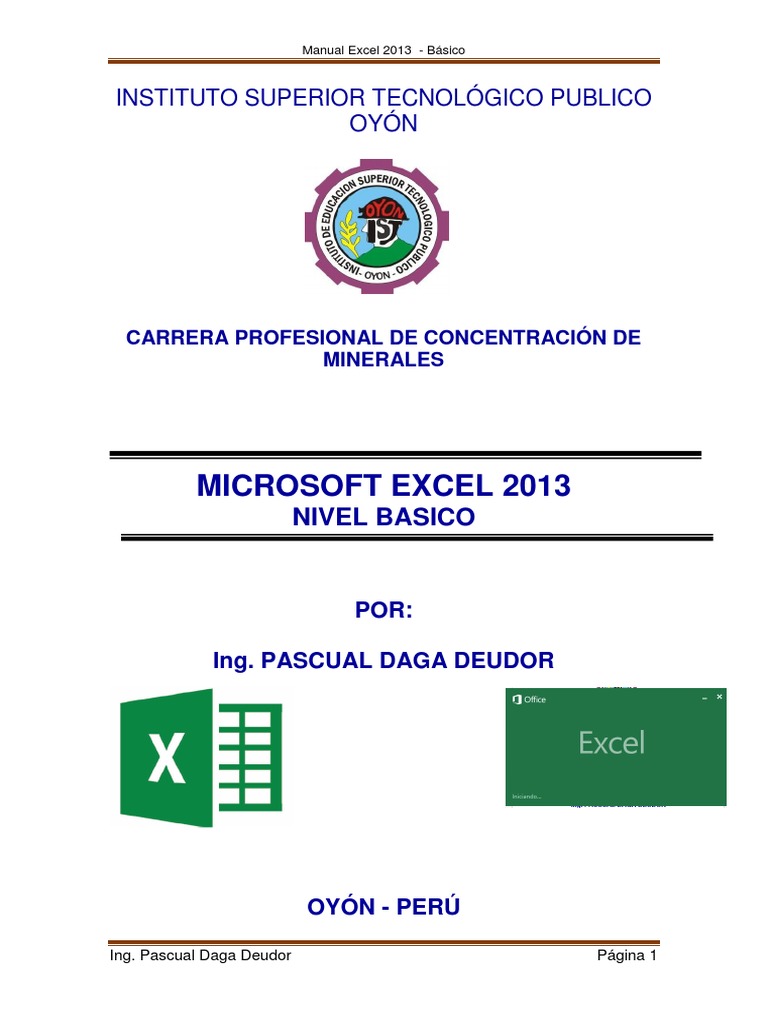 Manual Básico de Excel 2013 | PDF | Hoja de cálculo | Microsoft Excel