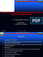 Planing and C2 of Bulgarian Armed Forces in Relief Operations