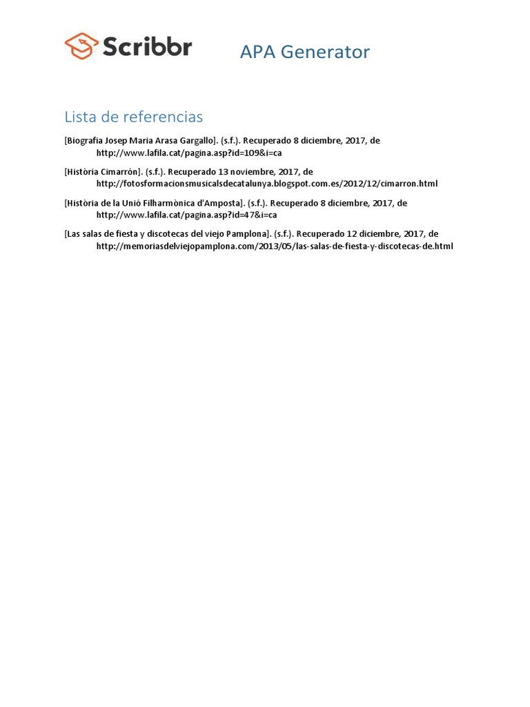 SCRiBBR APA Generator Sunday 14012018