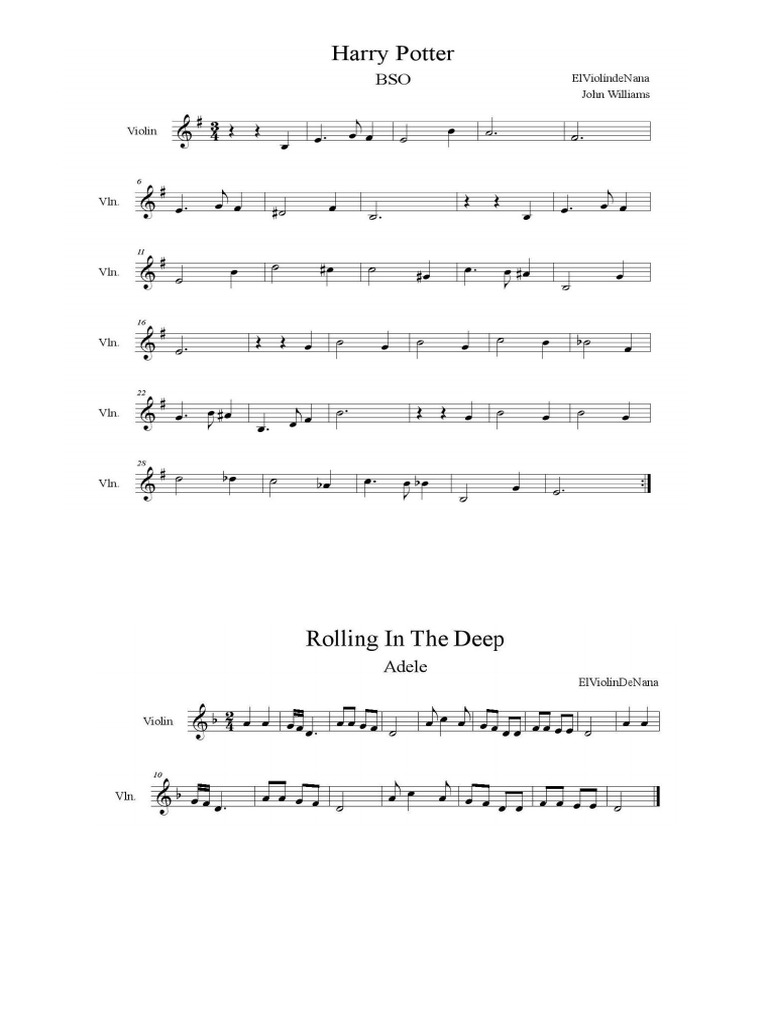 Criticar árabe Decaer Partituras - Canciones en Violin | PDF