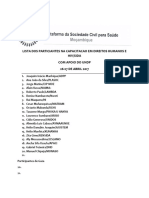 Lista Dos Particiantes Na Capacitacao em Direitos Humanos e Hiv