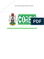 COREN Is The Highest Body in Terms of Engineering Regulation in Nigeria. See Logo Below
