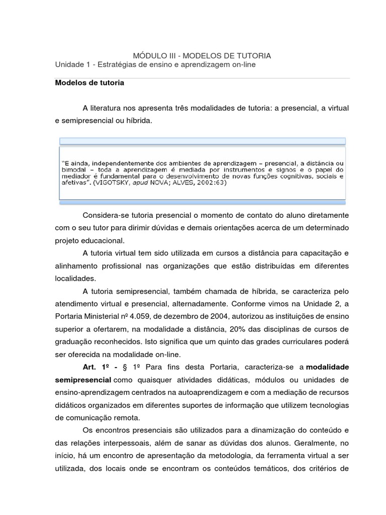 Módulo Iii Modelos De Tutoria Pdf Motivação Motivacional