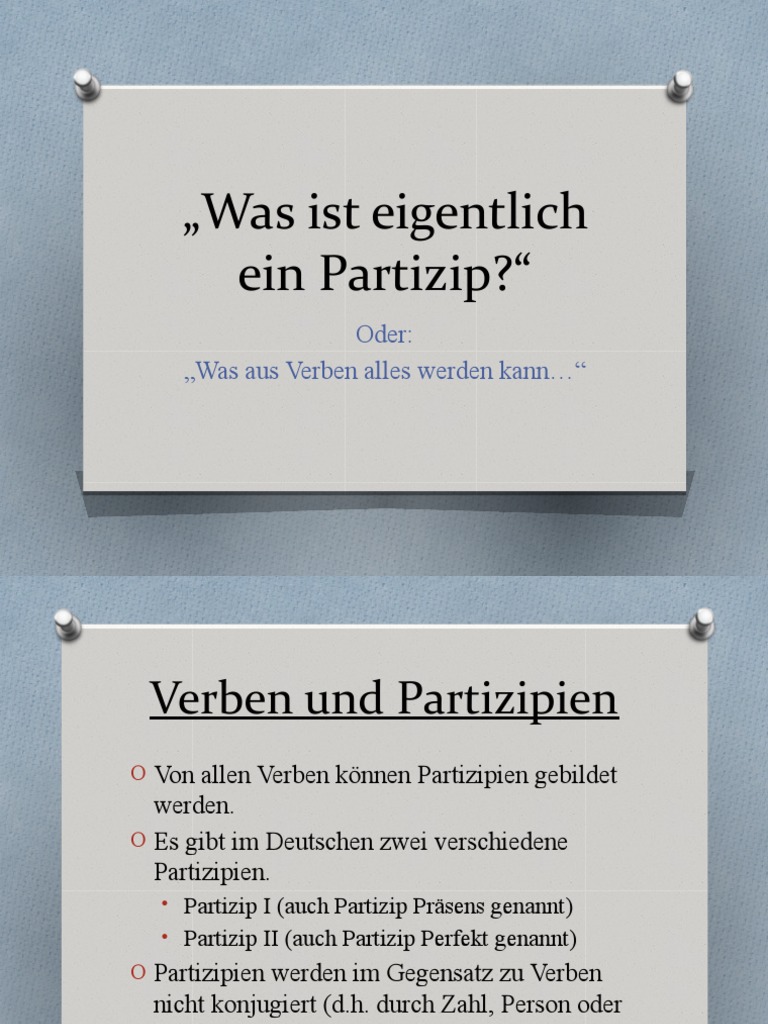 Was ist eigentlich ein Partizip?