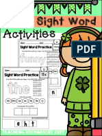 Free Sight Word Activities Pre Primer