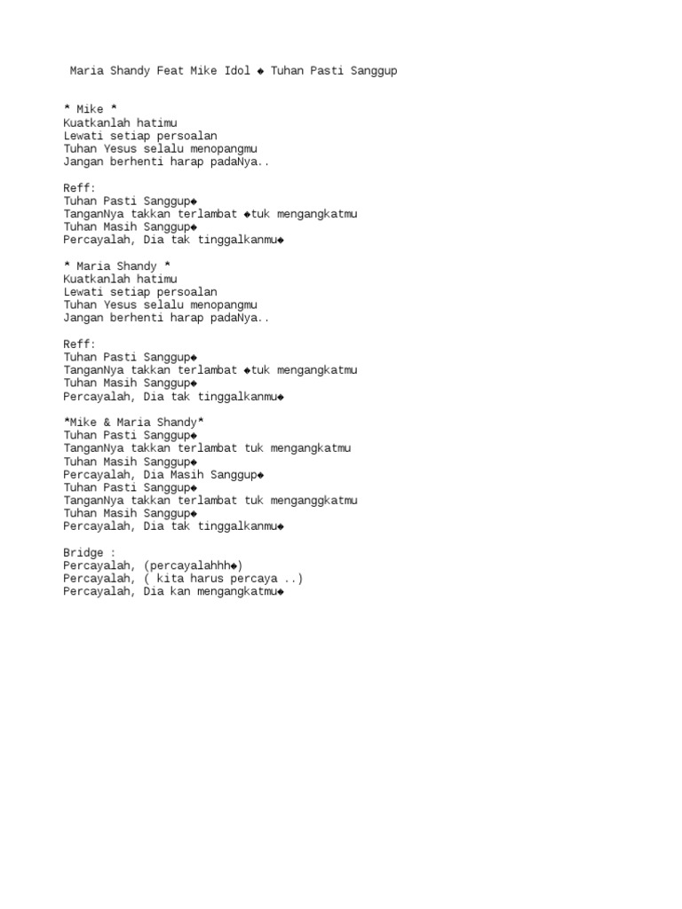 Tuhan Pasti Sanggup Pdf