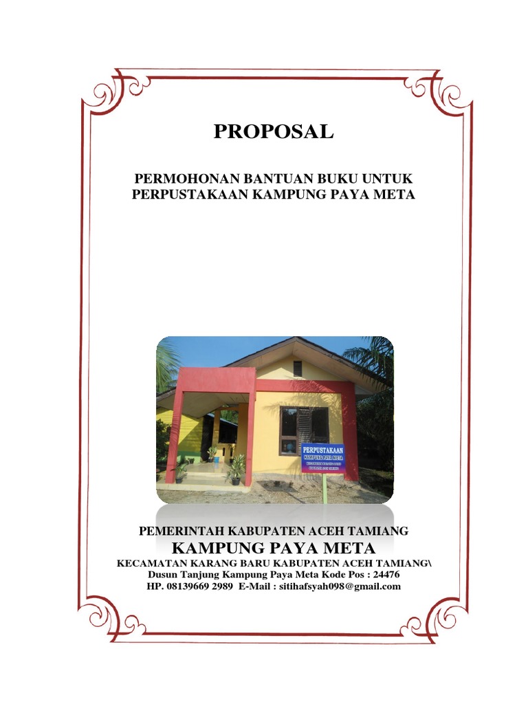 Proposal Permohonan Bantuan Buku Untuk Perpustakaan Desa Paya Meta