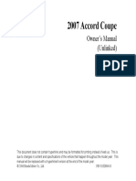 HONDA Accord Coupe Owner's Manual