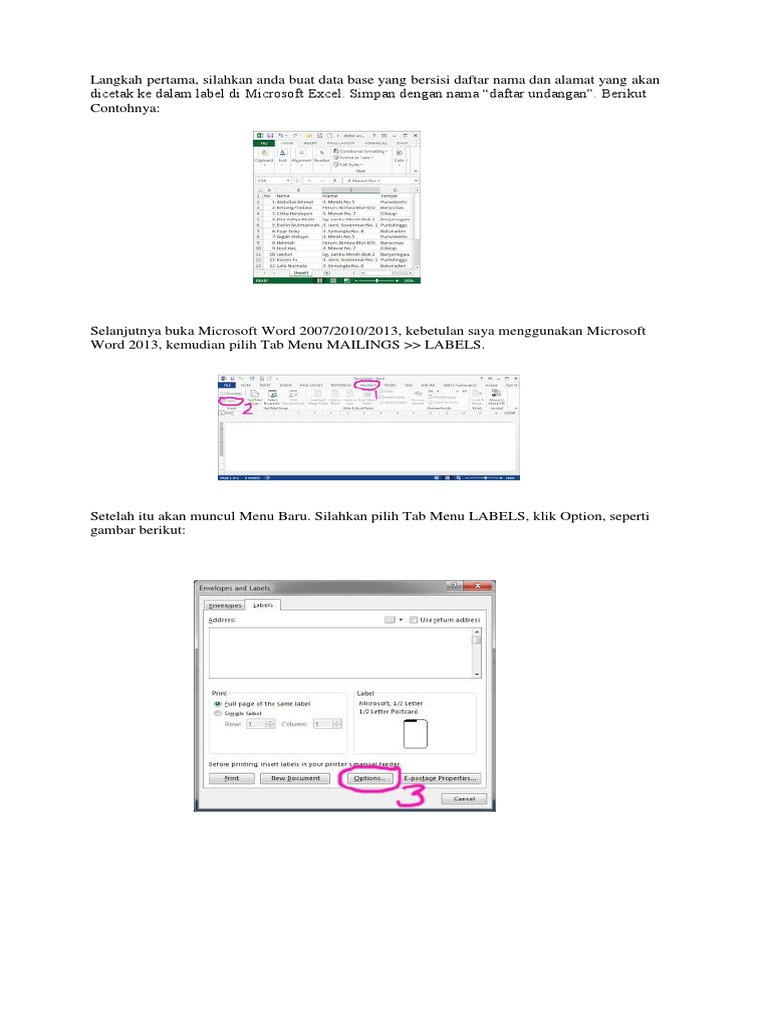 Membuat Label Undangandocx