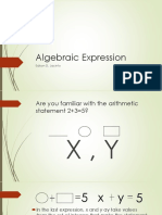 Algebraic Expression: Edison D. Jacinto