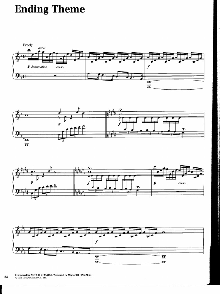 FFX Ending Theme Piano | PDF