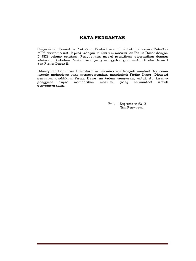 Penuntun Praktikum Fisika Dasar | PDF | Metode & Bahan Ajar | Sains ...