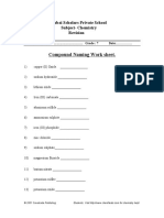 Compound Naming Work Sheet.: Dubai Scholars Private School Subject-Chemistry Revision