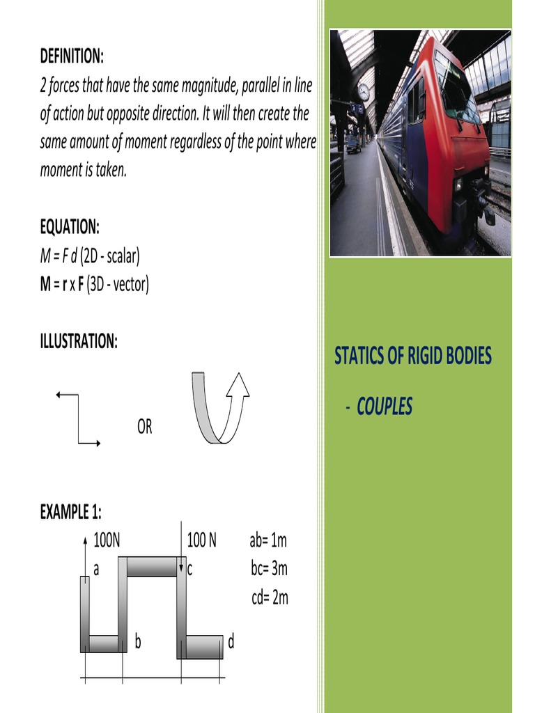 Understanding Force Couples in Statics | PDF
