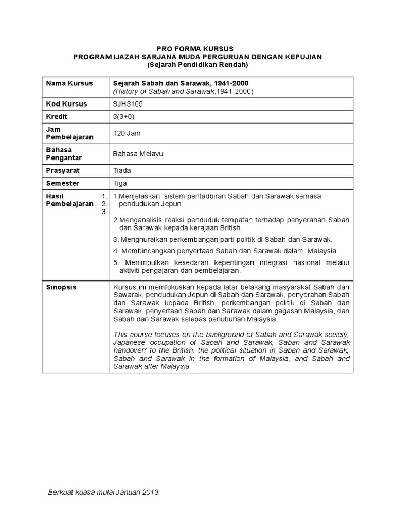Sjh3105 Sejarah Sabah Dan Sarawak Pdf