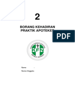 Borang Kehadiran Praktik Apoteker (Bid Apotek, Klinik, Puskesmas)