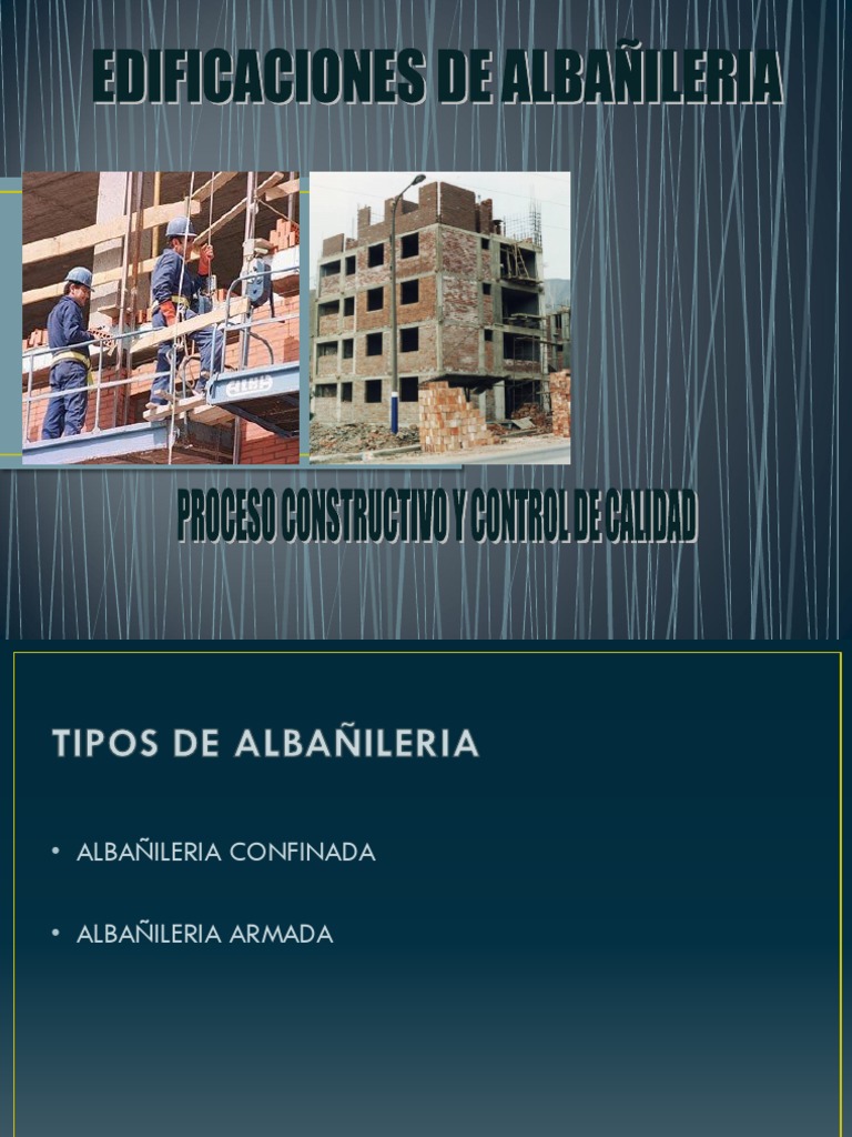 Tipos y Control de Calidad en Albañilería | PDF | Hormigón | Cemento