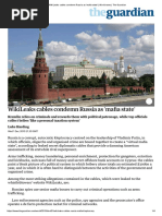 WikiLeaks Cables Condemn Russia as 'Mafia State' _ World News _ the Guardian