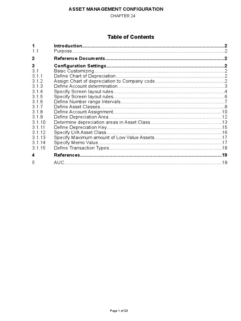 Asset Management Configuration Guide | PDF | Depreciation | Valuation ...